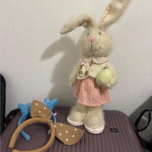 Plush Bunny Toy with Pink Dress